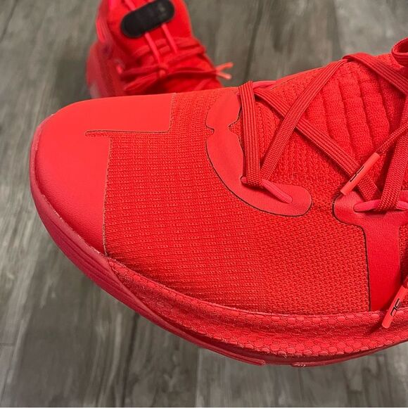 Under Armour Curry 6 Red Basketball Shoes Size 16 New - Picture 6 of 14